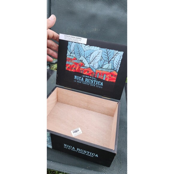 Drew Estate Nica Rustica Empty Cigar Box – Pride of Estelí Six by Sixty Adobe Go - Picture 3 of 5